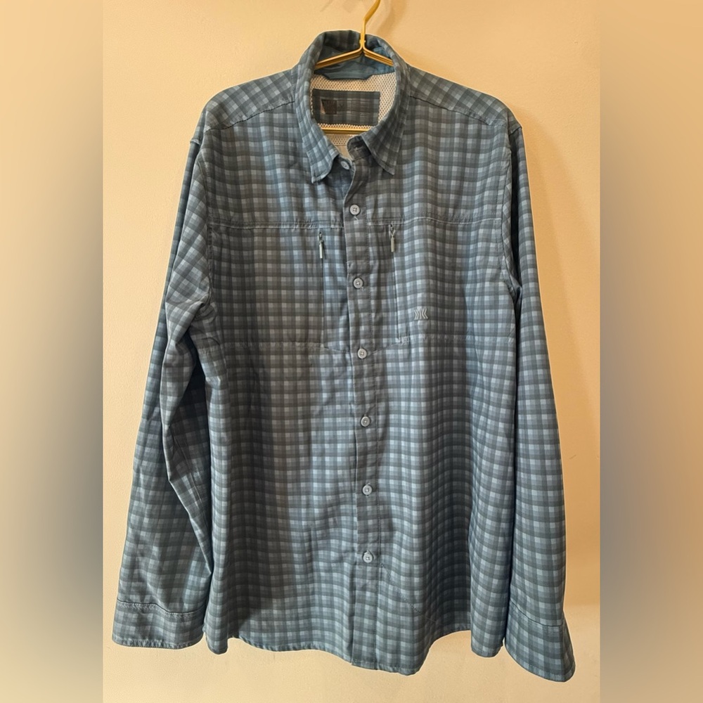 Casual Blue Checkered Men's Shirt
